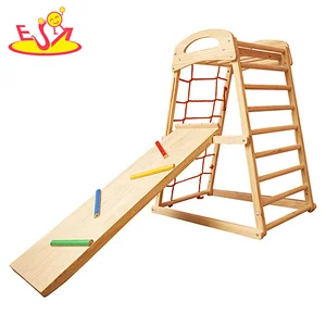 2022 Top Verkauf Montessori Kletterpyramide Holz Klettergerüst mit Schaukeln W01F016