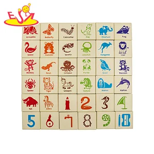 Montessori educational learning wooden abc blocks for kids W13A198