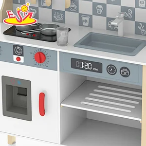 Heißer Verkauf Kleinkind vorgeben Kochen Spiel Set Kinder Holz Küche Spielzeug mit Klängen Licht für Jungen W10C727