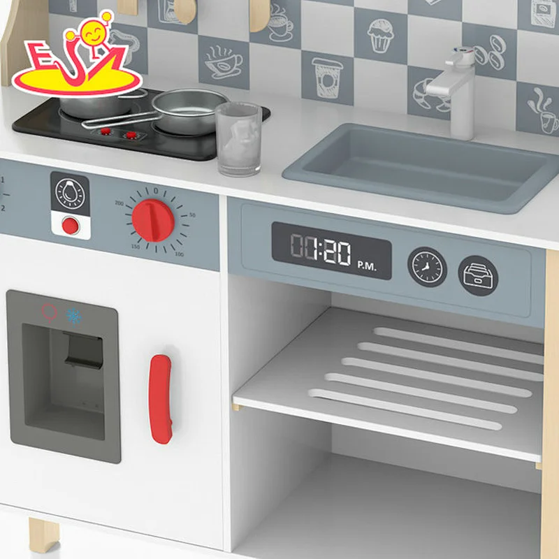 Heißer Verkauf Kleinkind vorgeben Kochen Spiel Set Kinder Holz Küche Spielzeug mit Klängen Licht für Jungen W10C727