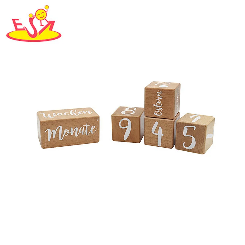 Montessori home decor wooden perpetual desk calendar blocks for sale W13A269