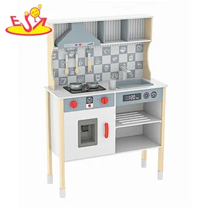 Heißer Verkauf Kleinkind vorgeben Kochen Spiel Set Kinder Holz Küche Spielzeug mit Klängen Licht für Jungen W10C727