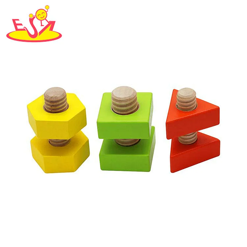 2022 combinación educativa personalizada de pernos y tuercas de madera juguetes para niños w03c042