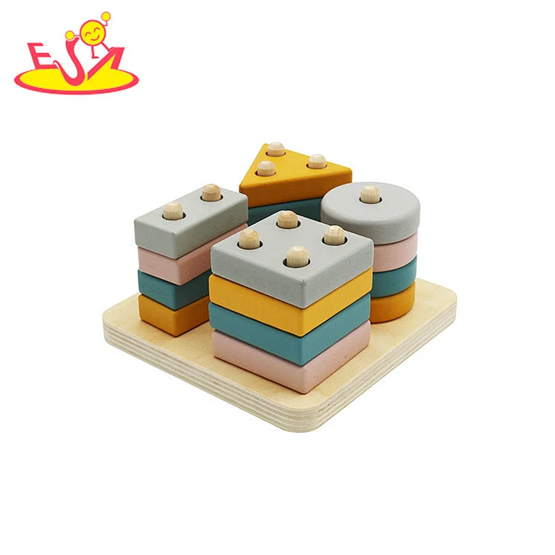 2022 New educational stacking wooden shape sorter blocks for kids ...
