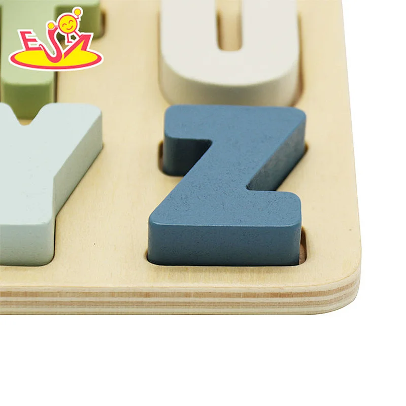 2022 New arrival educational learning toys wooden alphabet puzzle board for kids W14B152