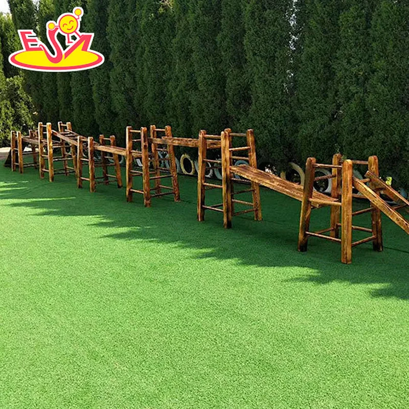 2022 High quality garden playground wooden outdoor climbing frame for kids W01D148