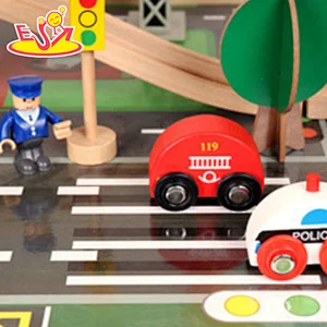 Customize rail city wooden train set and table for kids W04C219