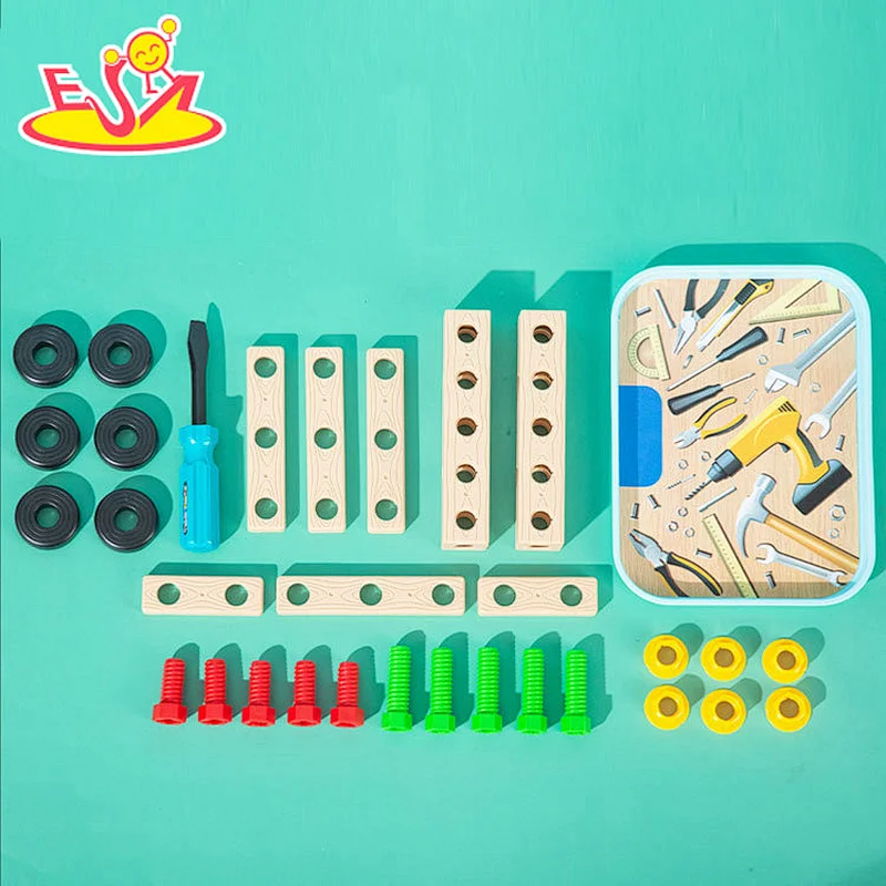 Customize play construction wooden nuts and bolts toy for children W03C044