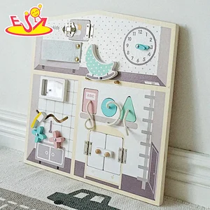 Customize Montessori baby sensory toys wooden busy board toy for wholesale W12D385