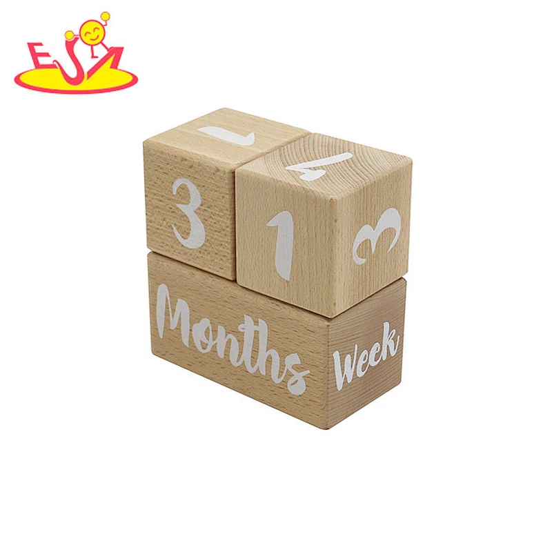 Customzie desktop decoration wooden block calendar for desk W13A267