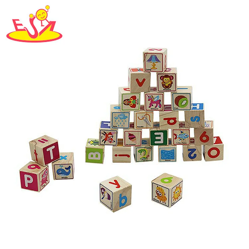Montessori Education Learning 26 Children 's Wood letter Block w13a264