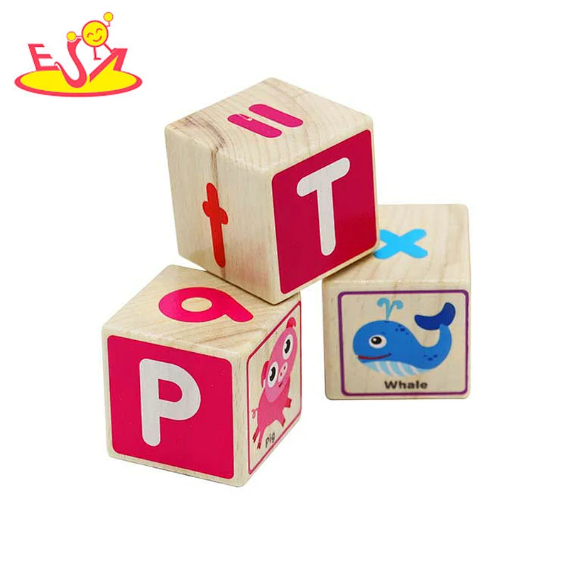 Montessori Education Learning 26 Children 's Wood letter Block w13a264