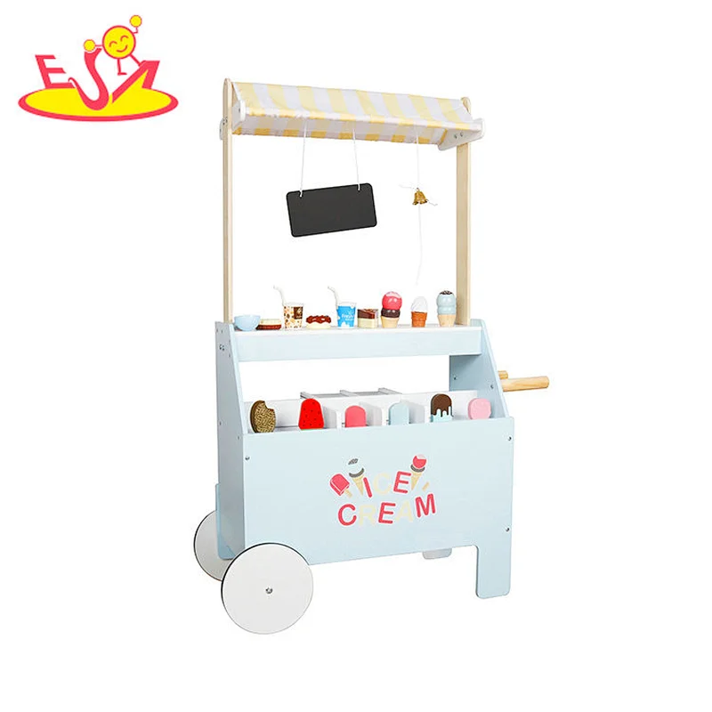 2022 New arrivals kids wooden ice cream shop toy set for pretend play W10A142