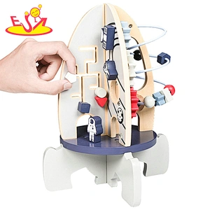 2022 Customize educational toys wooden activity rocket playset for kids W12D344