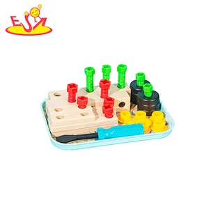 Customize play construction wooden nuts and bolts toy for children W03C044