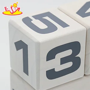 Montessori desktop decoration wooden desk calendar block for sale W13A266