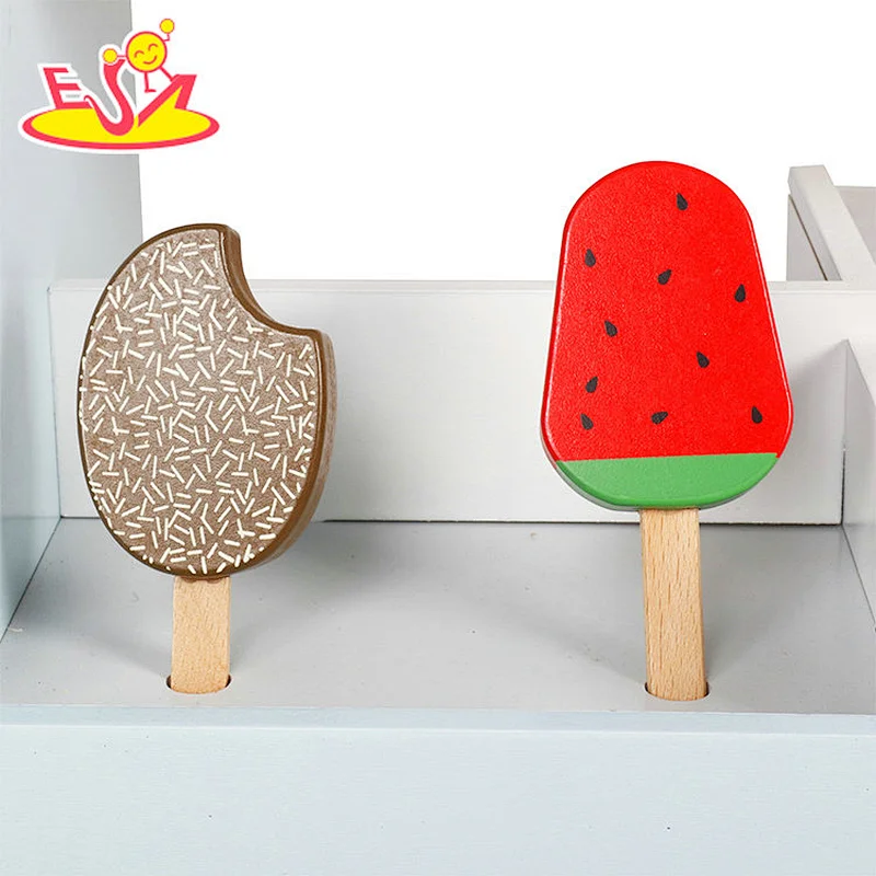 2022 New arrivals kids wooden ice cream shop toy set for pretend play W10A142