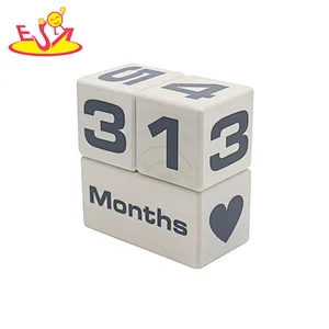 Montessori desktop decoration wooden desk calendar block for sale W13A266