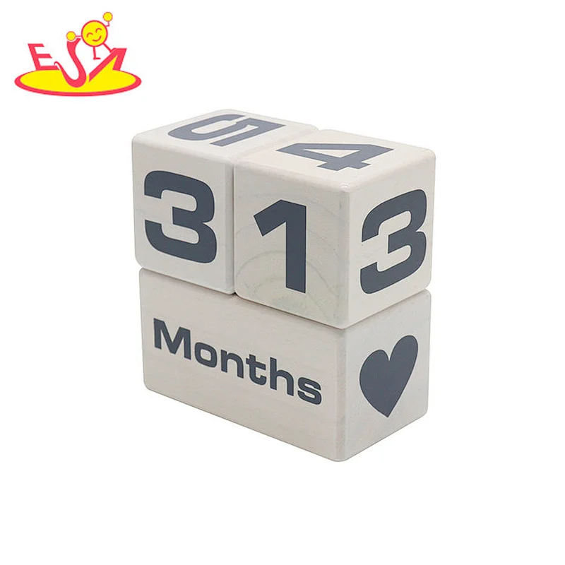 Montessori desktop decoration wooden desk calendar block for sale W13A266