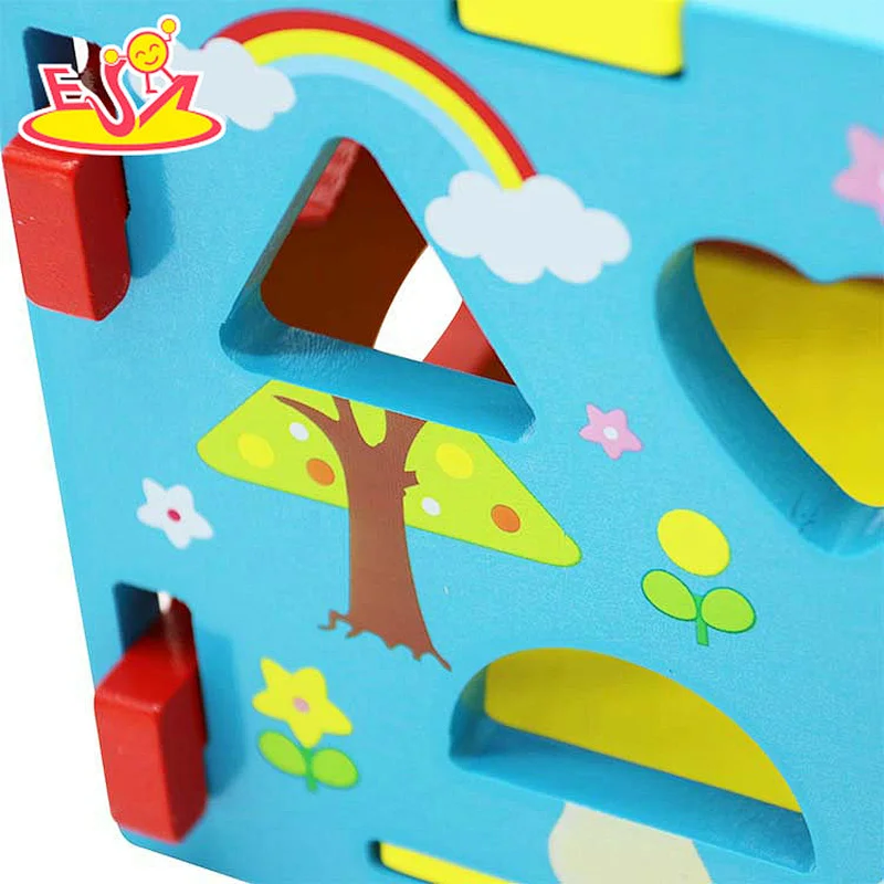 2022 Montessori pädagogisches alacing Spiel Holzform sortieren Würfel Spielzeug für Kinder W13E234