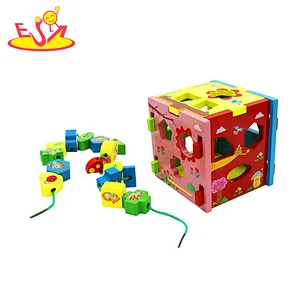 2022 Montessori pädagogisches alacing Spiel Holzform sortieren Würfel Spielzeug für Kinder W13E234