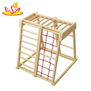 Montessori Indoor Spielplatz faltbarer hölzerner Schaukel Klettergerüst für Kinder W01F008