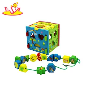 2022 Montessori pädagogisches alacing Spiel Holzform sortieren Würfel Spielzeug für Kinder W13E234