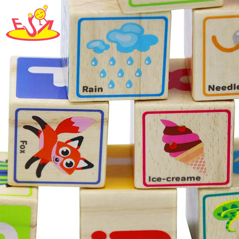 Montessori Education Learning 26 Children 's Wood letter Block w13a264