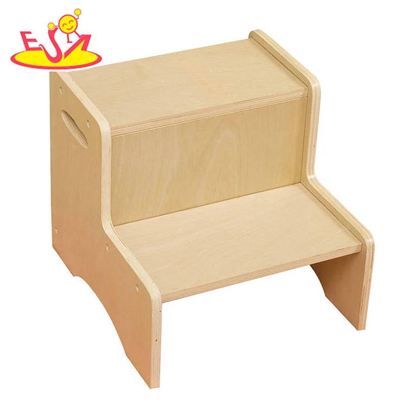 3 Heights adjustable wood kitchen helper stool for kids learning standing tower W08G341