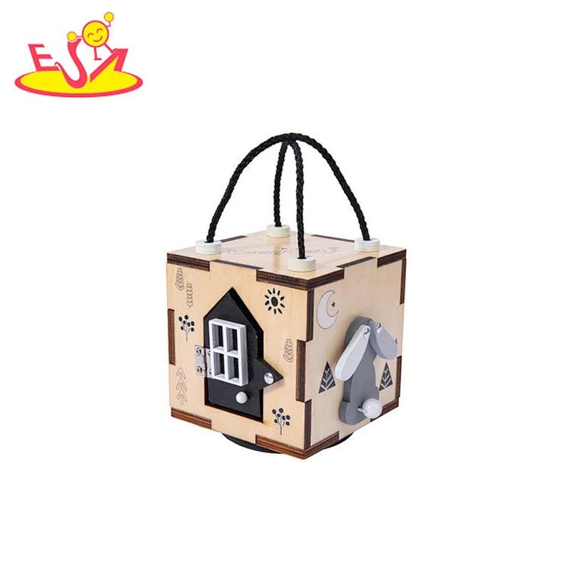 Handgemachte Montessori juguetes para los ninos Holz Kinder Baby Aktivität Würfel für Großhandel W12D382