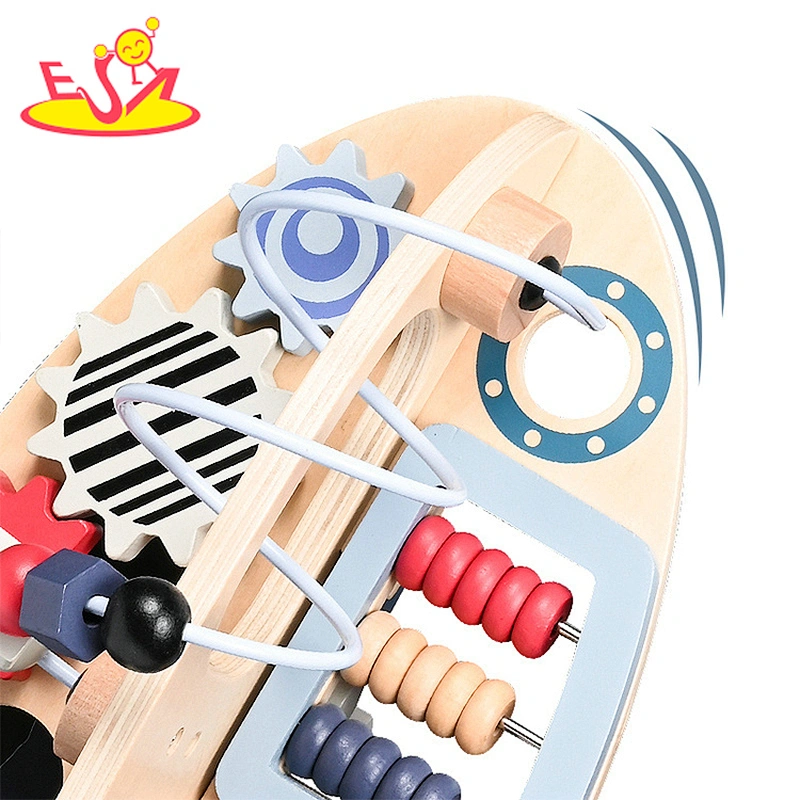 2022 Customize educational toys wooden activity rocket playset for kids W12D344