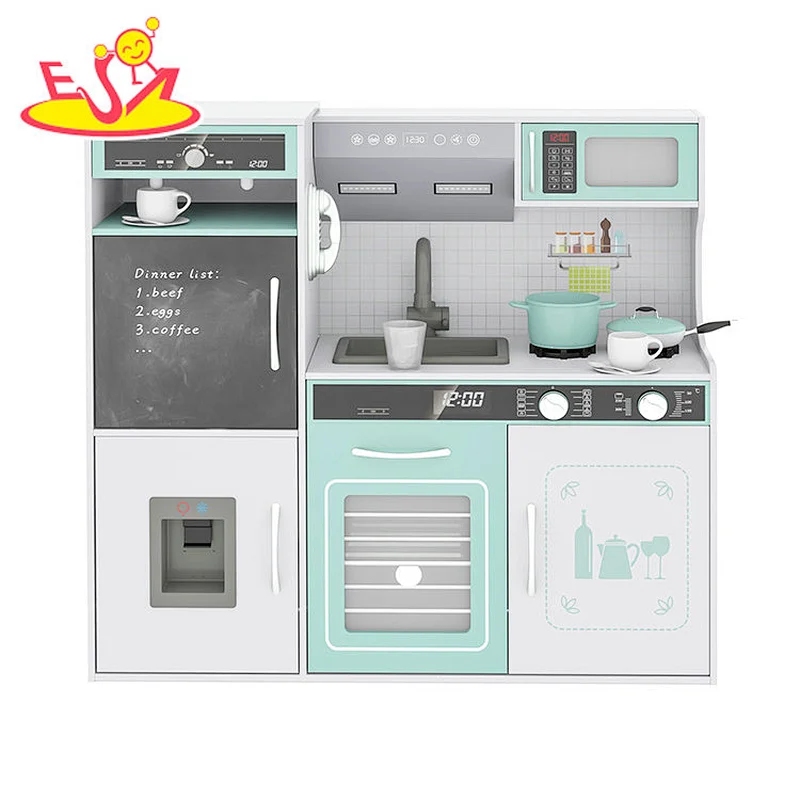 2022 Hot Selling Toddler Pretend Play Kids Wooden Toy Kitchen Set With Sounds Light W10C718