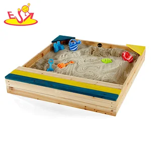 Kinder Garten Spielplatz kleiner hölzerner Indoor Sandkasten mit Bank W01D158