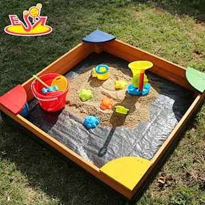 Kinder Garten Spielplatz kleiner hölzerner Indoor Sandkasten mit Bank W01D158