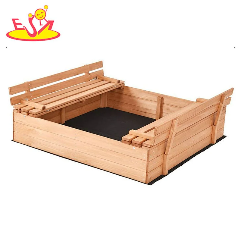 Kinder Garten Spielplatz kleiner hölzerner Indoor Sandkasten mit Bank W01D158