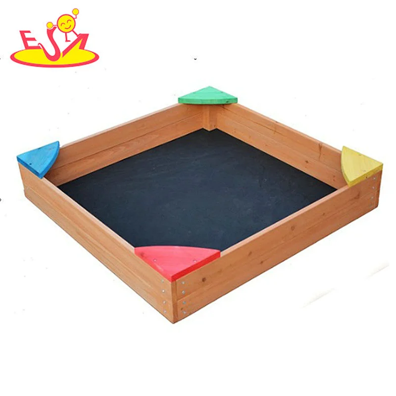 Kinder Garten Spielplatz kleiner hölzerner Indoor Sandkasten mit Bank W01D158