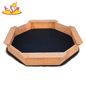 Kinder Garten Spielplatz kleiner hölzerner Indoor Sandkasten mit Bank W01D158