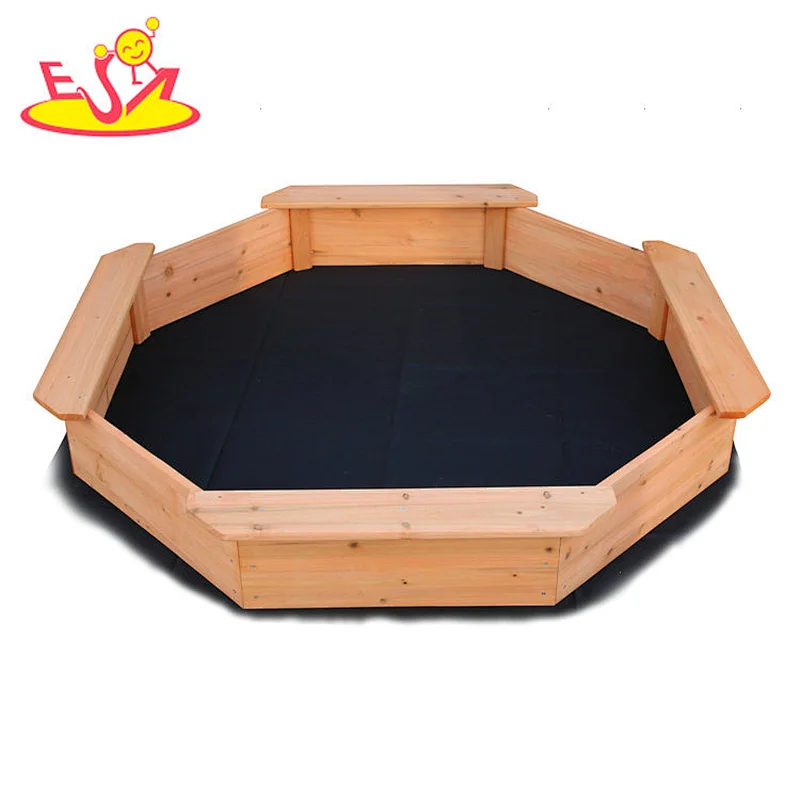 Kinder Garten Spielplatz kleiner hölzerner Indoor Sandkasten mit Bank W01D158