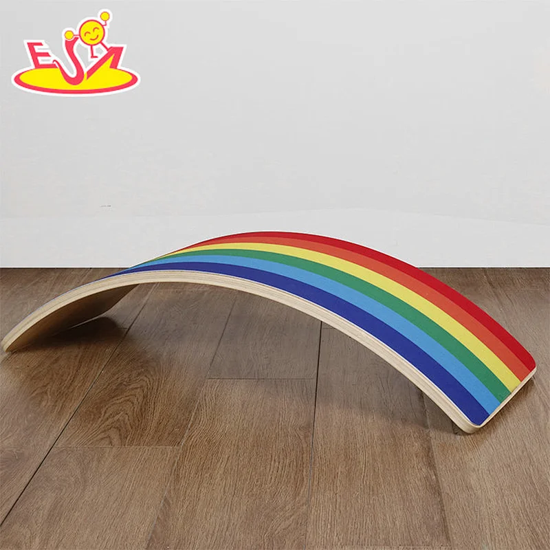 Hochwertige Lernspielzeug Holz Balancing Spielzeug Kinder Holz Wobble Balance Board W01F057