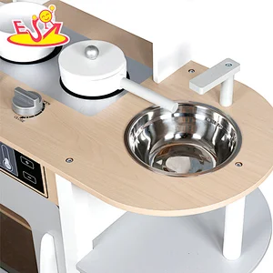 Bester Verkauf Kinder spielen Holz Küchenspielzeug Kochset mit Zubehör W10C602