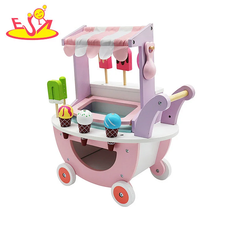 2019 Beliebteste Kinder Holz Eis Spielzeug Set mit Ständer W10A095