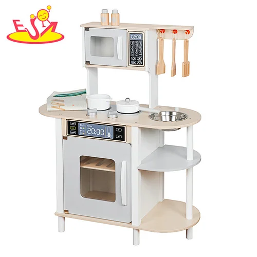 Bester Verkauf Kinder spielen Holz Küchenspielzeug Kochset mit Zubehör W10C602
