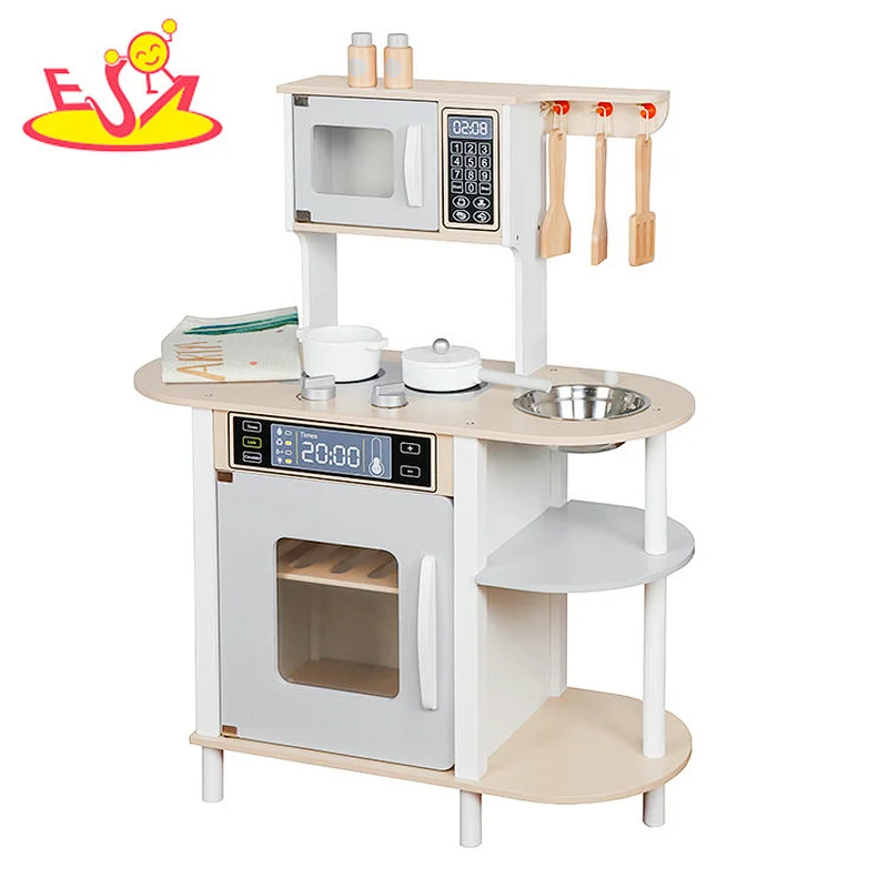 Bester Verkauf Kinder spielen Holz Küchenspielzeug Kochset mit Zubehör W10C602