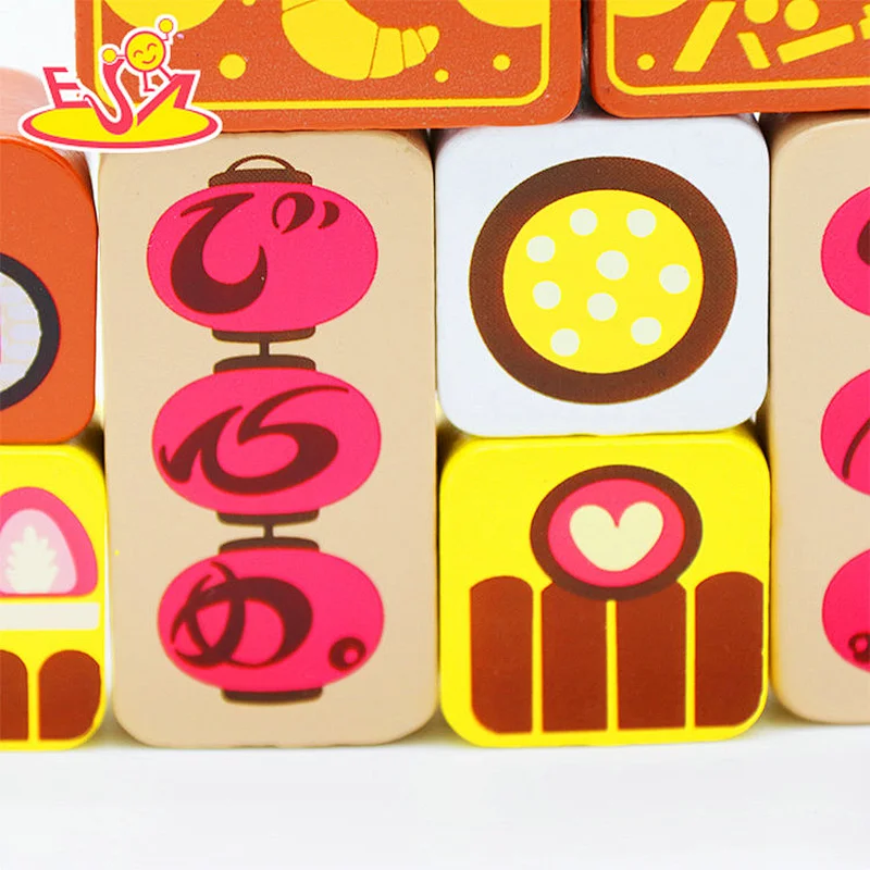 Preschool Learning Educational Toys Wooden Ice Cream Stacking Building Block Toy W13A261