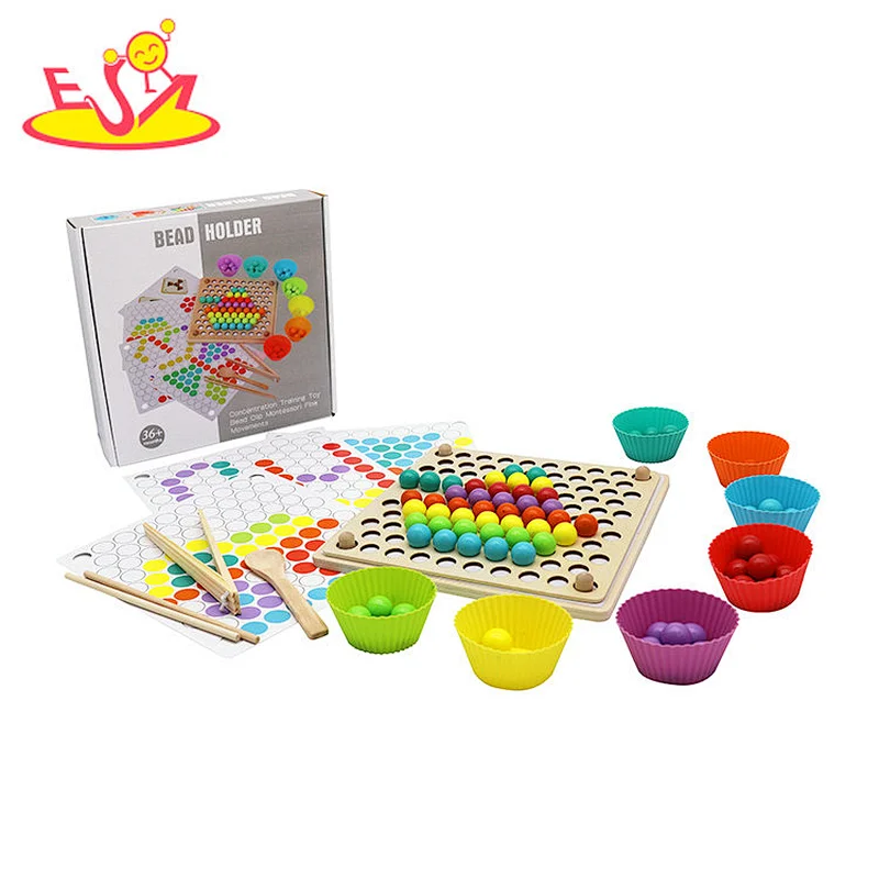 Interessantes Multifunktionales Holz Clip Perlen Spielzeug Pädagogisches Spielzeug für Kinder W12F113
