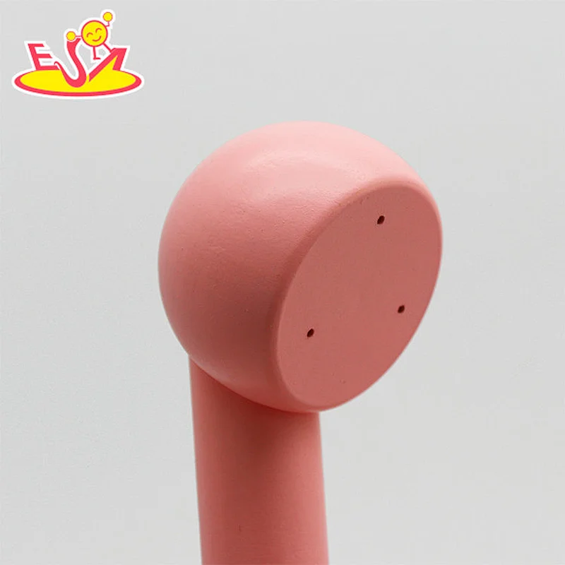 Kids Educational Toys Pretend Phone Call Toy Pink Color Wooden Telephone Set Toys W10D454B