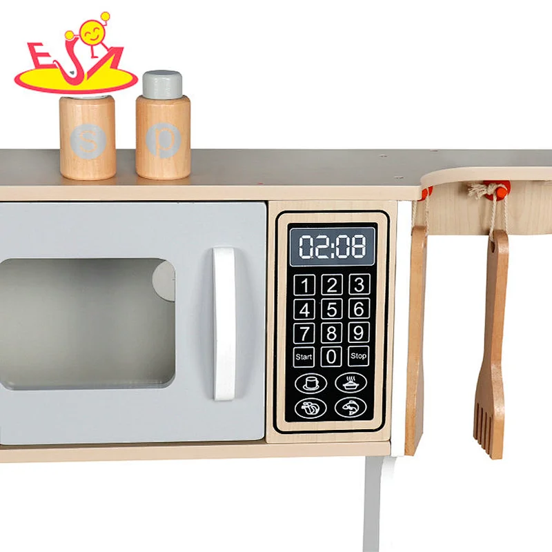Bester Verkauf Kinder spielen Holz Küchenspielzeug Kochset mit Zubehör W10C602