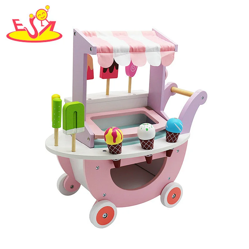 2019 Beliebteste Kinder Holz Eis Spielzeug Set mit Ständer W10A095
