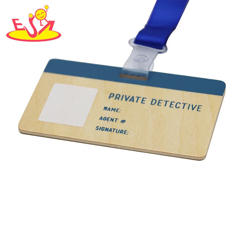 Hot sale role play toy children wooden detective suit toy W10D425
