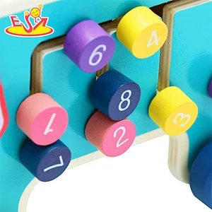 Good quality children pile bench beat intellectual development different color wooden toys W11G077